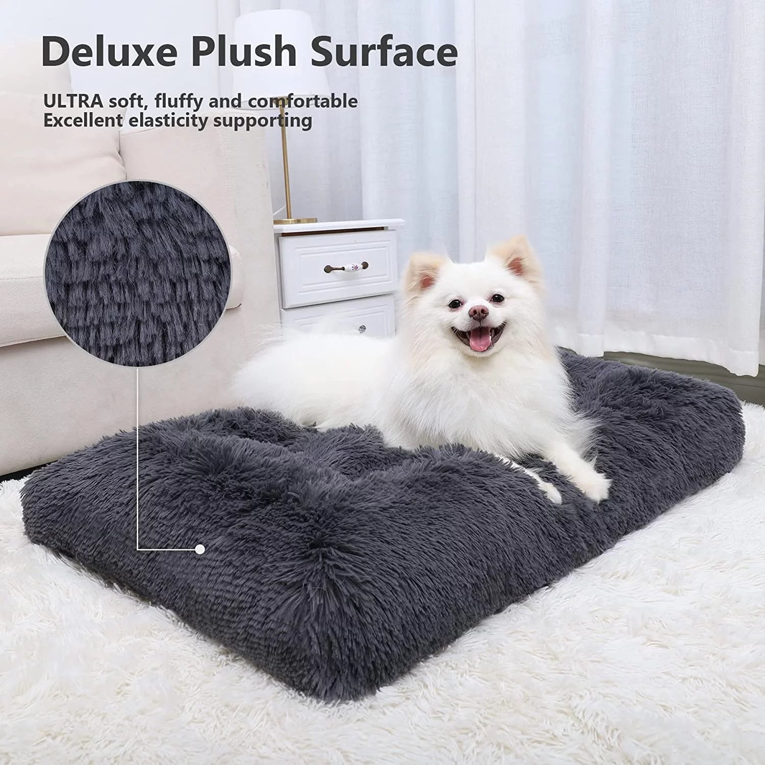 Large Dog Bed Washable Pet Bed Dog Beds for Large Dogs Plush Soft Fluffy Dog Beds 41 Inch